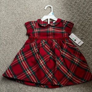 Carter’s Red Tartan Plaid Baby Dress with Peter Pan Collar 6mo NWT